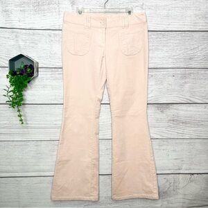 H&M Blush Pink Corduroy Low Rise Patch Pocket Flare Jeans Pants Size 12